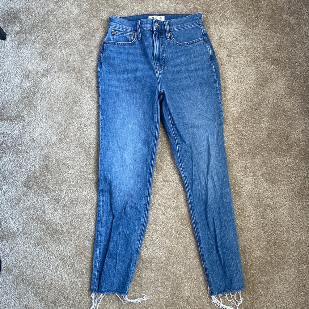Madewell perfect vintage high rise ankle length straight jean!